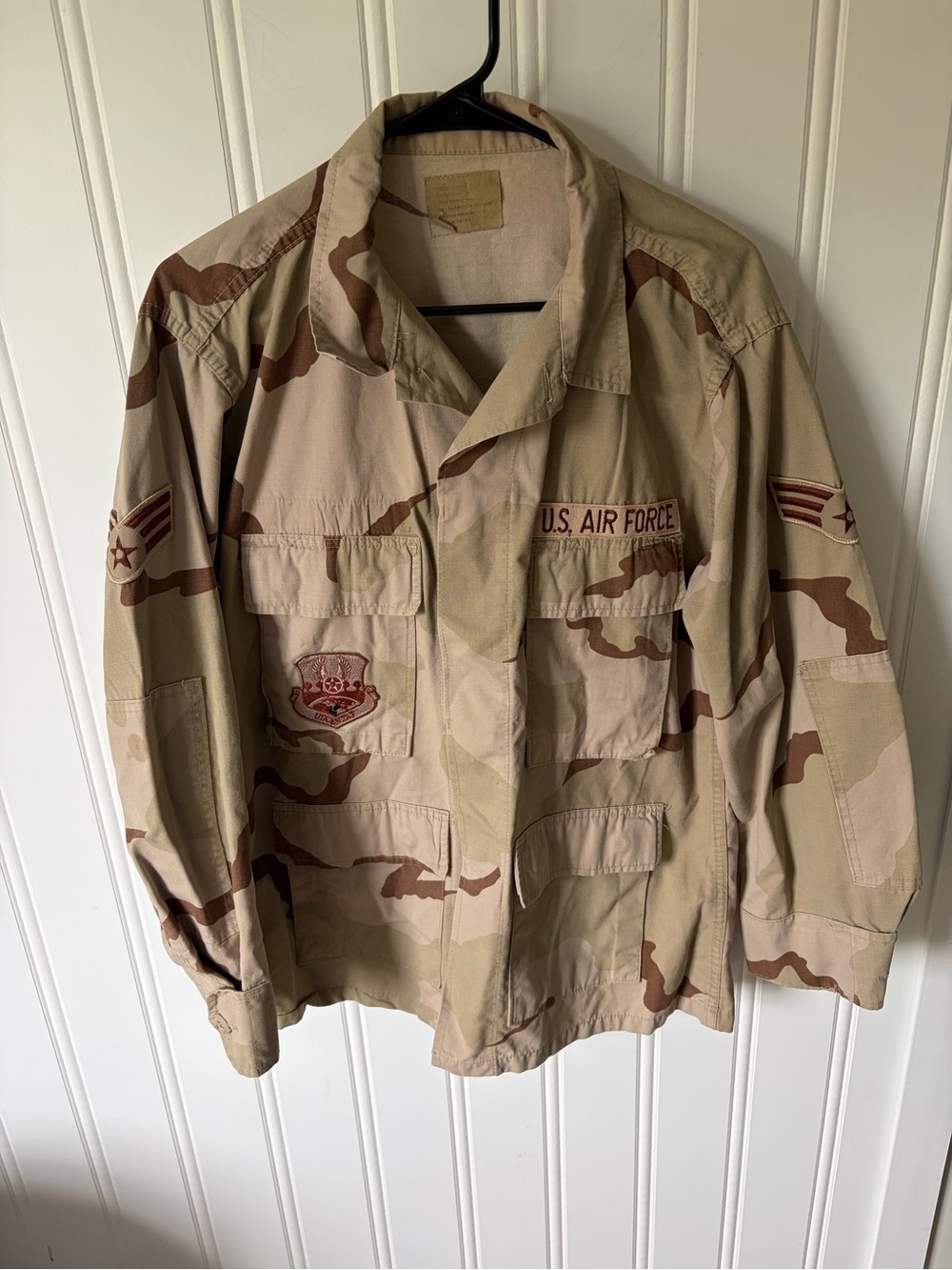 VTG USAF 3-Color Desert Camo DCU Jacket Combat Coat USCENTAF Senior Airman